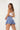 Honey skirt blue back view in model- JUV