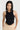 Sleek Tank Top black in model front view - JUV